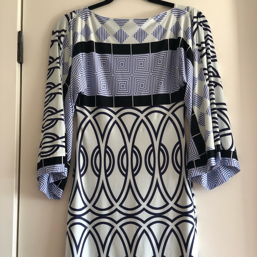 Analili blue and white mini dress
